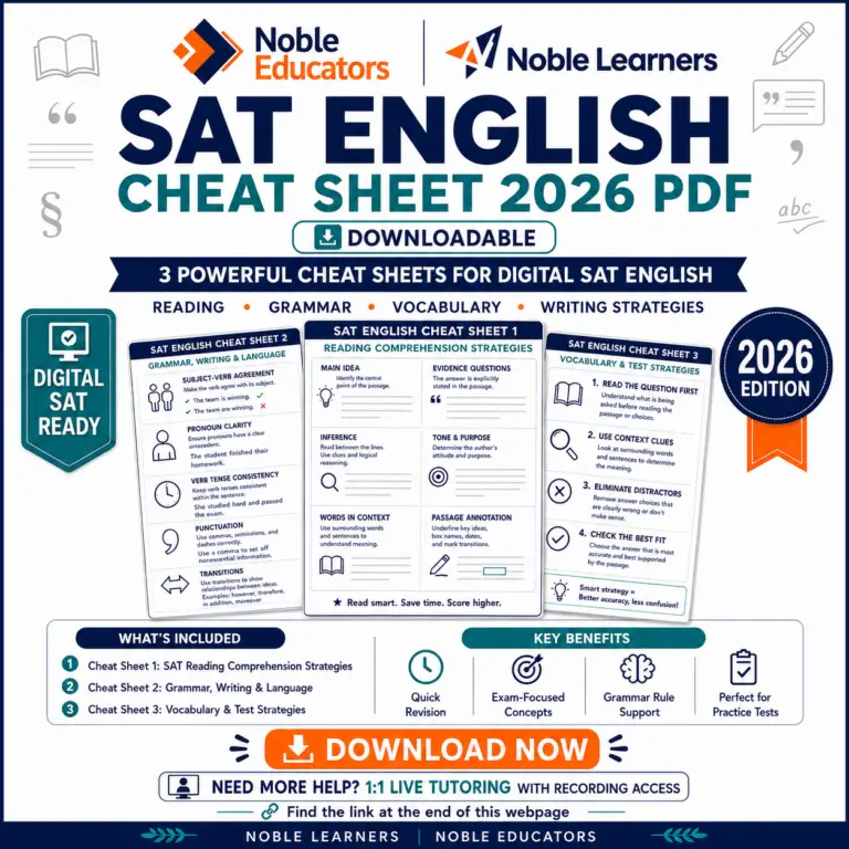 SAT English Free Cheat Sheet PDF