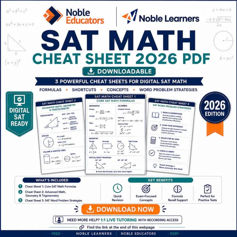 SAT Math Free Cheat Sheet PDF